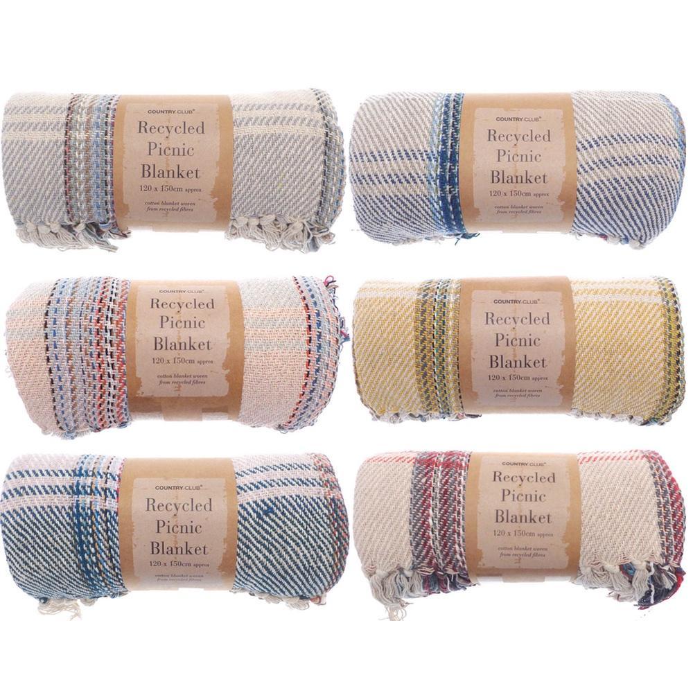 Eco-Friendly Recycled Cotton Picnic Blanket - Waterproof & Sand-Resistant (47