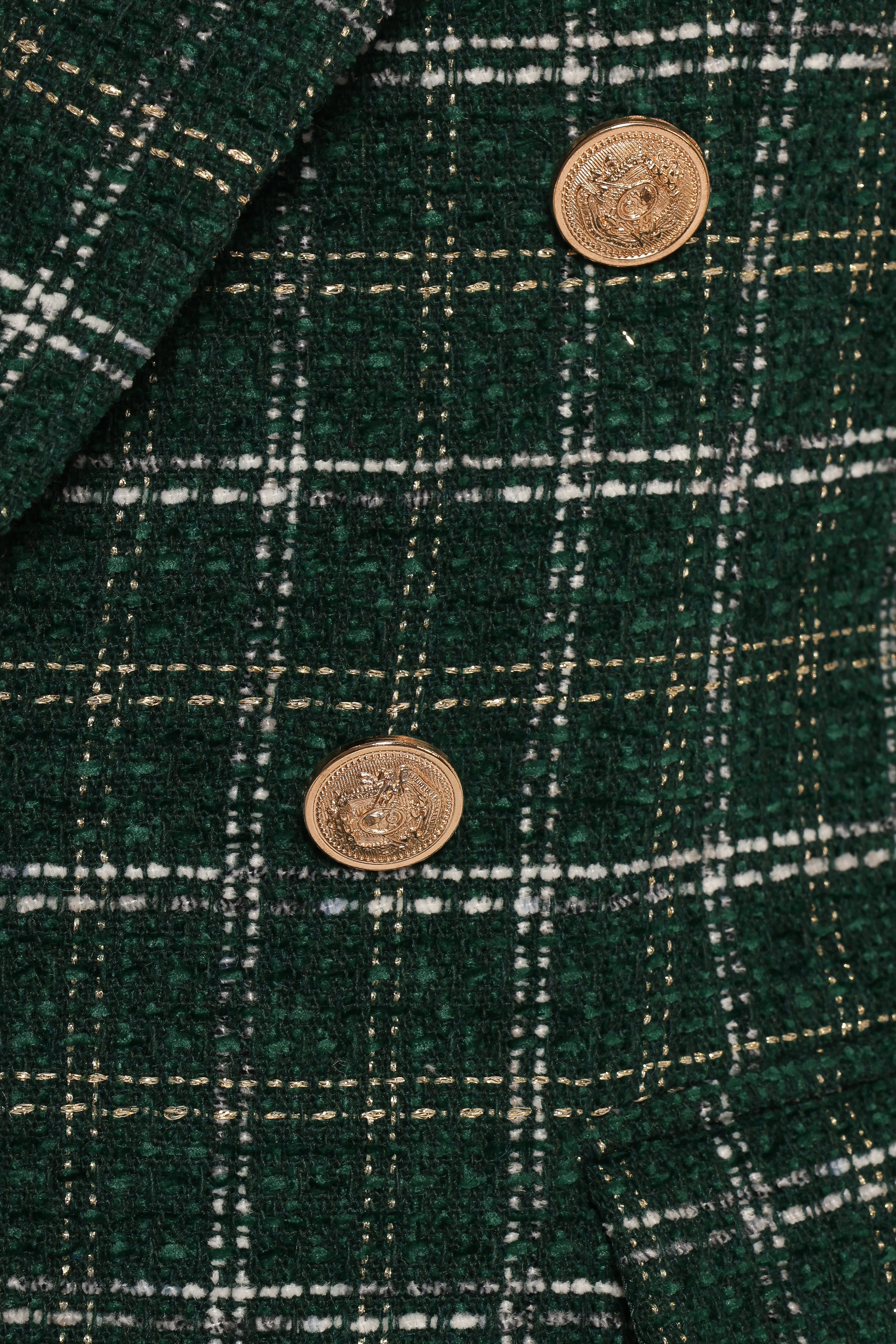 Stylish Green Jules Twill Plaid Blazer for Women - Trendy Office Wear & Business Casual Outfits - Perfect for Work, Meetings, and Professional Events