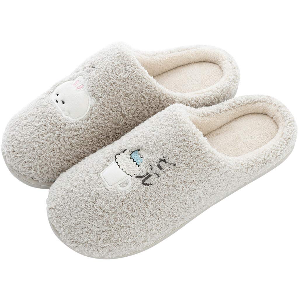 Women's Memory Foam House Slippers - Plush Fleece Lined, Anti-Skid for Indoor/Outdoor - Cozy Winter Comfort