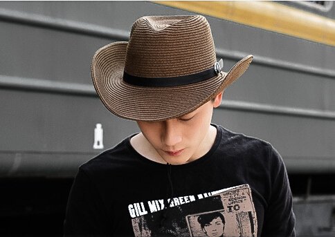 Men's Foldable Straw Cowboy Hat - Classic Western Wide Brim Sun Hat for Summer, Roll-Up Raffia Newsboy Cap | Perfect for Outdoor Activities, Beach, Fishing & Western Style Fashion