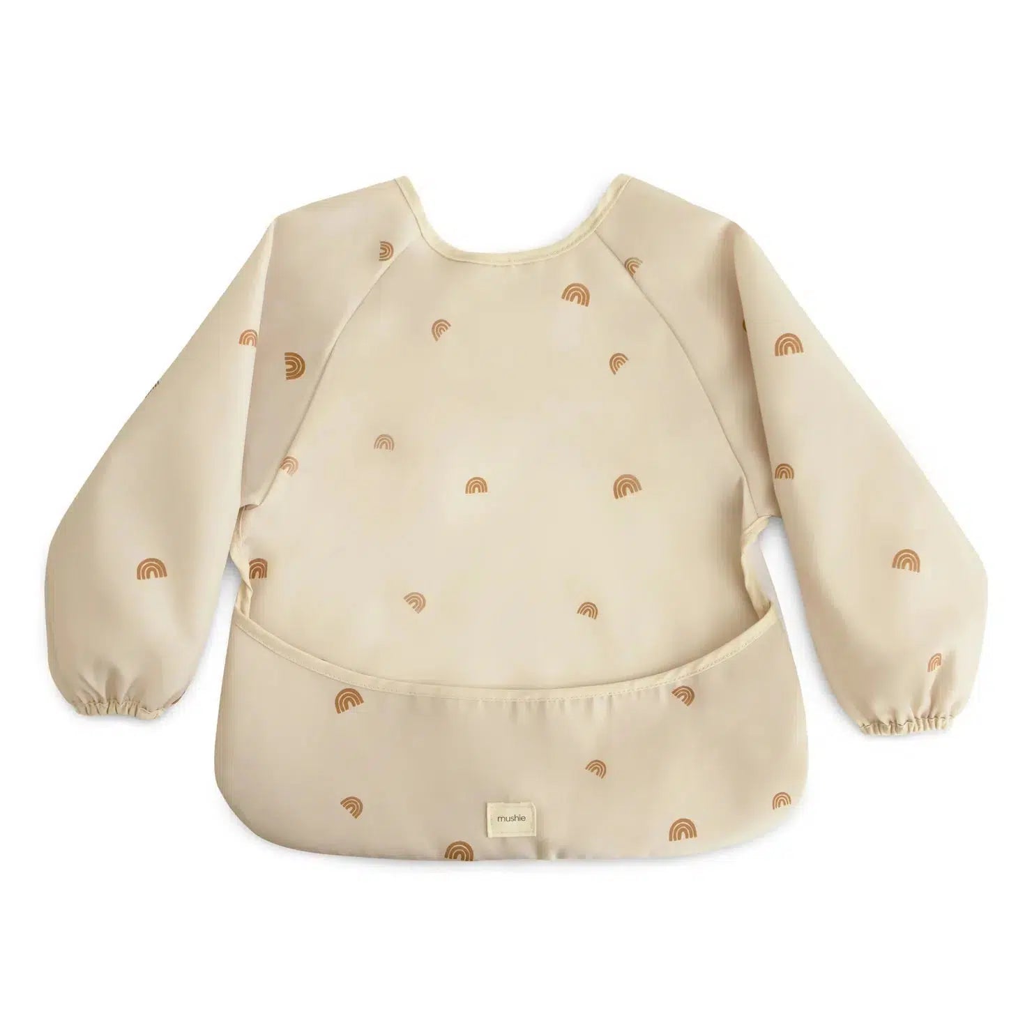 Mushie Baby Long Sleeve Bib with Rainbow Design - Soft Feeding Bib for Toddlers & Infants - Perfect for Mealtime, Snacks, and Messy Play