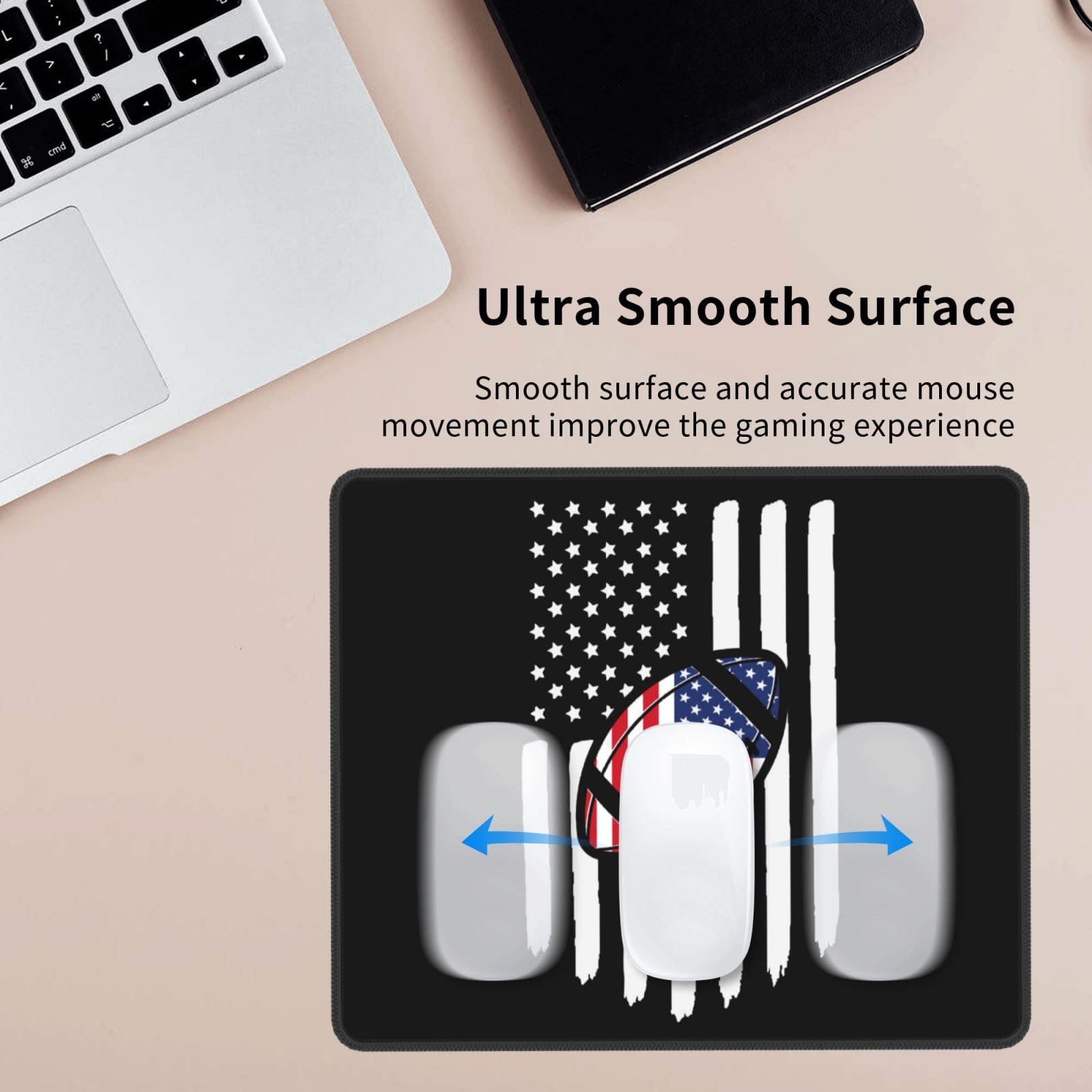 SIYTUAU USA Flag American Football Mouse Pad - Waterproof, Non-Slip Rubber Gaming Mousepad (10x12 inches) for Office, Laptop & PC - Perfect for Sports Fans & Gamers