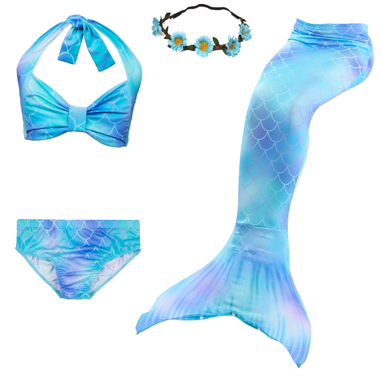 Kokowaii Girls' Mermaid Tail Swim Set - Adjustable Monofin & Shimmering Scale Design for Pool, Beach & Underwater Fantasy Play