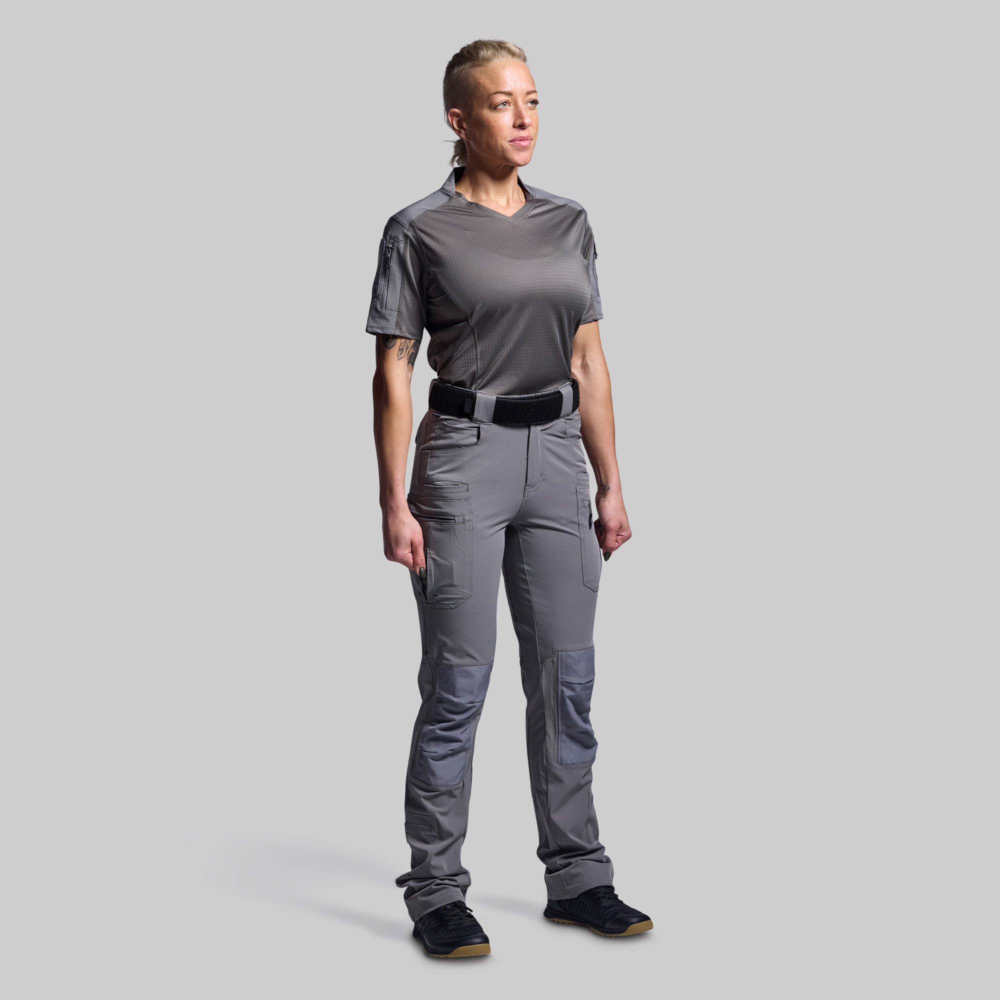 Women's Performance Op Top Pro - Breathable Workout Shirt for Running & Gym - Wolf Grey - Athletic Fit for Active Lifestyles