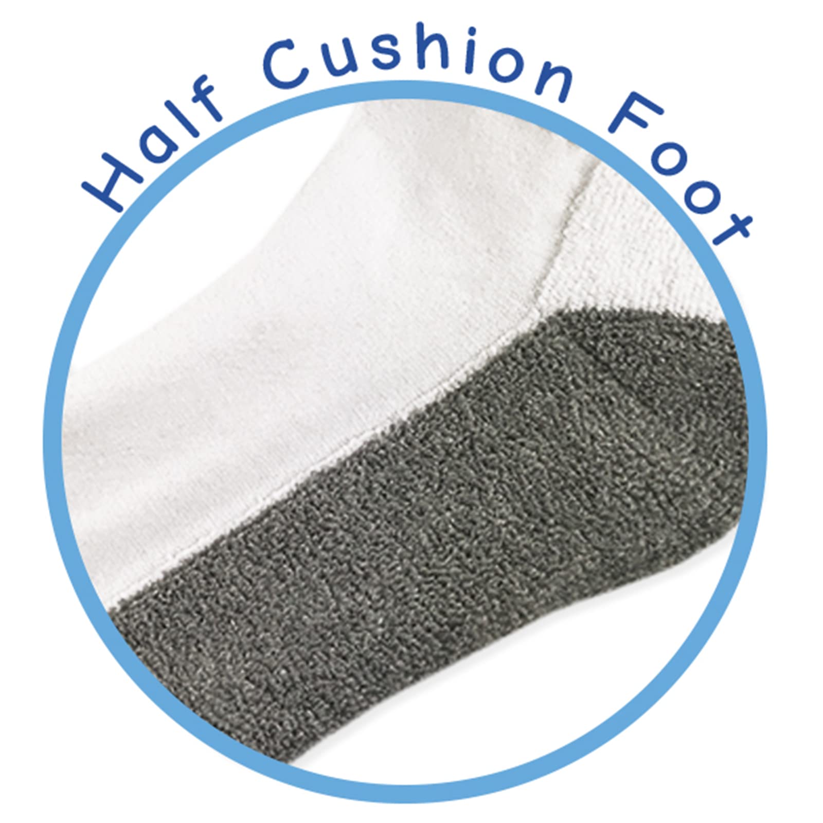 Jefferies Boys' Seamless Half Cushion Sport Crew Socks - 6 Pack for Kids Athletic Activities, Running & School Wear