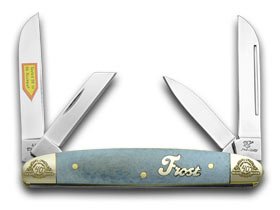 Frost Family 40th Anniversary Limited Edition Blue Smooth Bone Congress Pocket Knife - 1/600 Collectible EDC Knife for Camping, Hiking & Outdoor Adventures