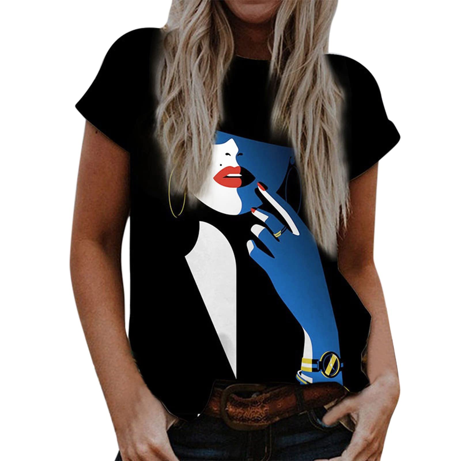 Women's Summer Short Sleeve T-Shirt - 3D Printed Round Neck Loose Casual Top for Women | Perfect for Beach, Vacation & Everyday Wear