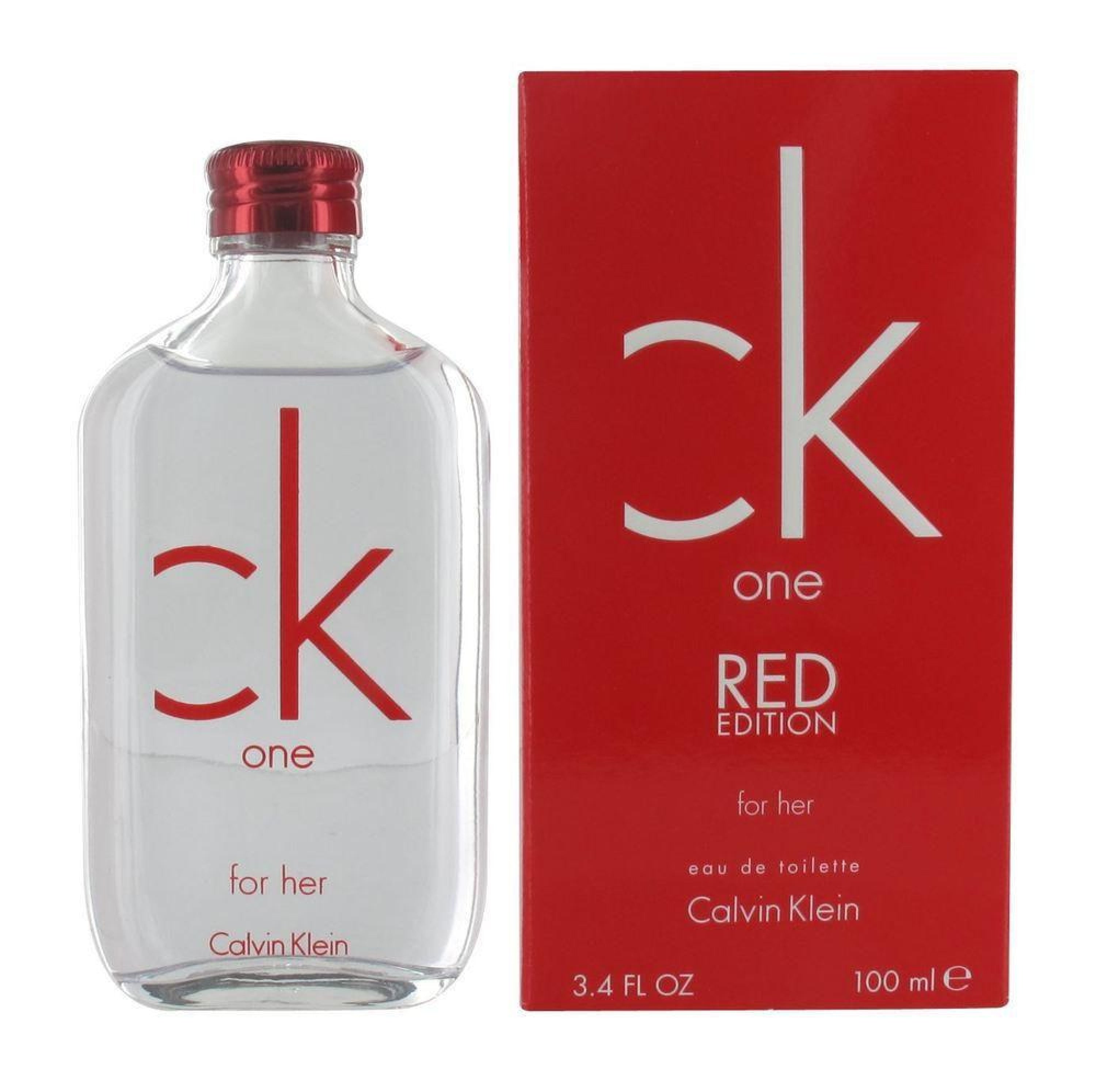 Calvin Klein CK One Red Edition 100ML Eau de Toilette Spray for Women - Fresh Floral Fragrance for Day & Night Wear, Office & Date Night
