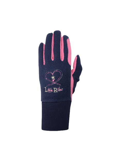 Kids' Fleece Winter Riding Gloves with Pony Embroidery - Warm Equestrian Gloves for Horseback Riding & Outdoor Activities