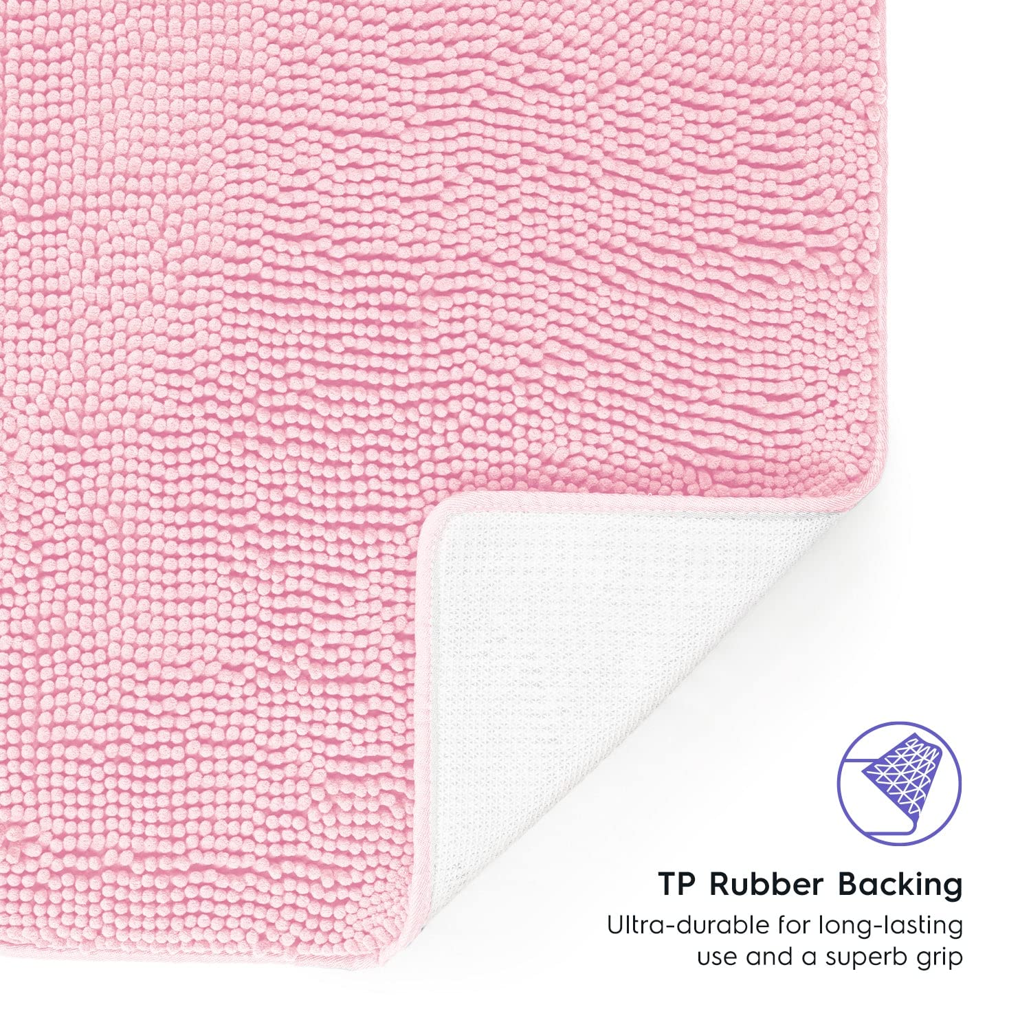 **Tafts Extra-Thick Memory Foam Bath Mat – Ultra-Soft Chenille Microfiber, Highly Absorbent & Non-Slip Bathroom Rug – Machine Washable, Shaggy Design (21