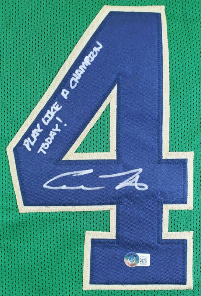 Cole Kmet Autographed Notre Dame Fighting Irish Green Football Jersey - Authentic Signed Memorabilia for Collectors & Fans - Perfect for Game Day, Display, and Gifting