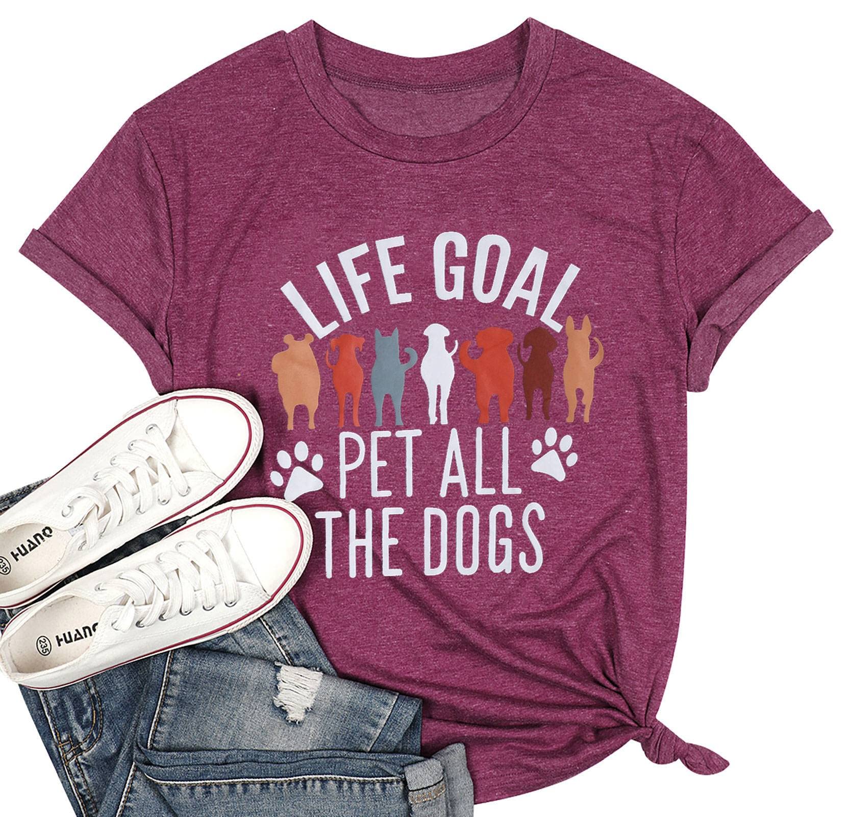 Funny Dog Mom T-Shirt for Women - Cute Dog Lover Shirt with Letter Print - Perfect Gift for Pet Owners - Wear to Dog Parks, Vet Visits & Pet Playdates