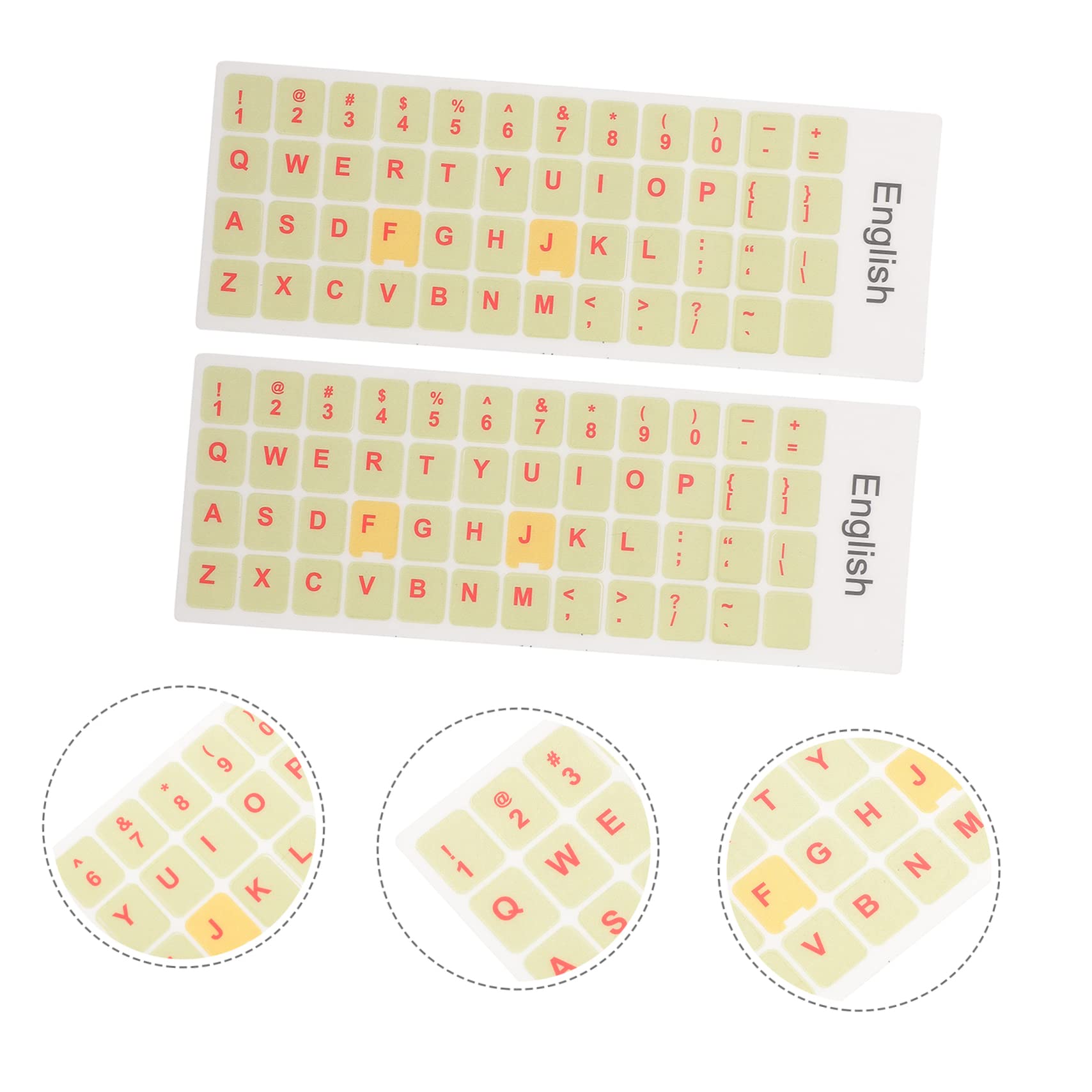 Lurrose 2-Pack Universal Laptop Keyboard Stickers - English Letter ABS Decorative Film for Notebook & Computer (Perfect for Work, Gaming & Travel)