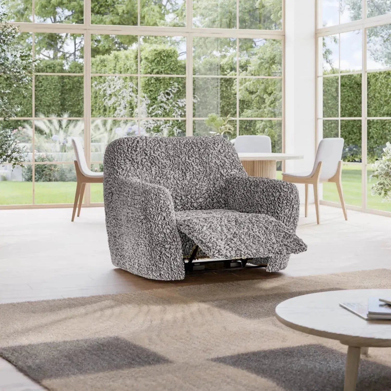 Fuco Cotton Reclining Armchair Slipcover - Stretchable Furniture Protector for Living Room, Bedroom & Home Theater Comfort