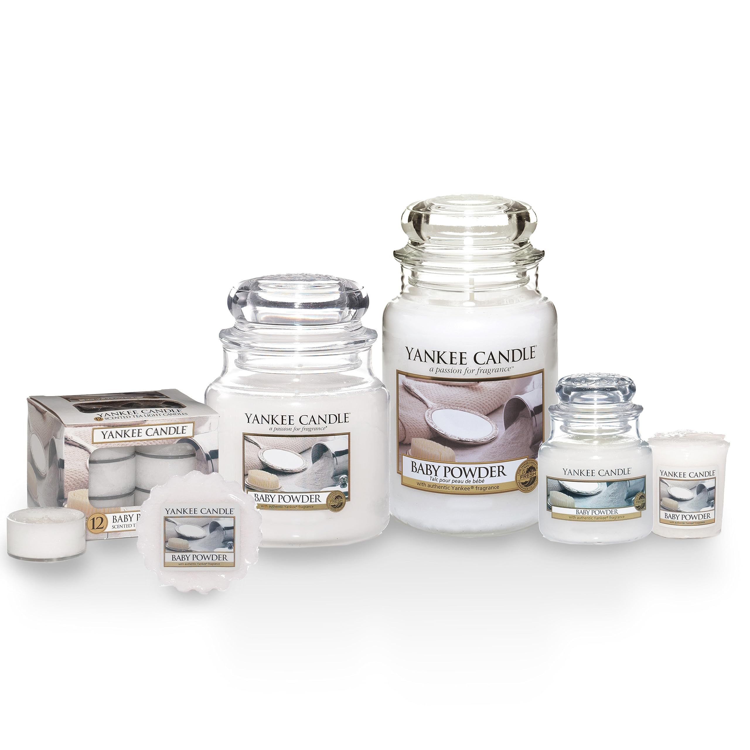 Yankee Candle Baby Powder Scented Large Jar Candle - 14.5 oz Long Lasting Fragrance for Home, Bedroom & Relaxation