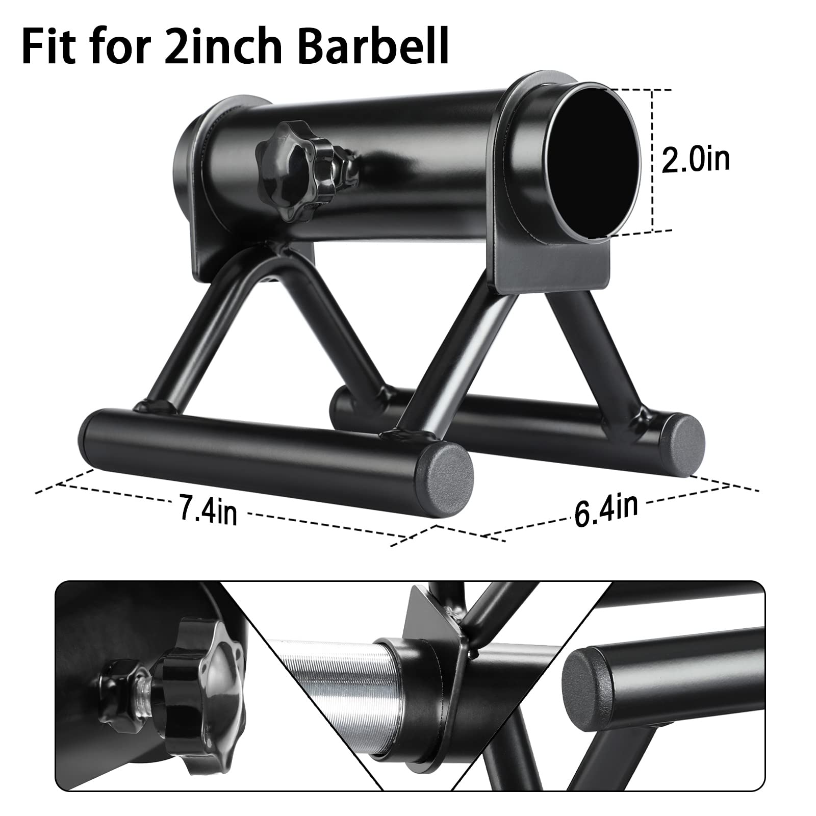 Heavy Duty T Bar Row Attachment with Non-Slip Rubber Grip - Multi-Grip V Bar Landmine Handle for Olympic Barbell - Perfect for Home Gym Strength Training & Back Workouts (Ideal for Deadlifts, Rows & Full-Body Exercises)