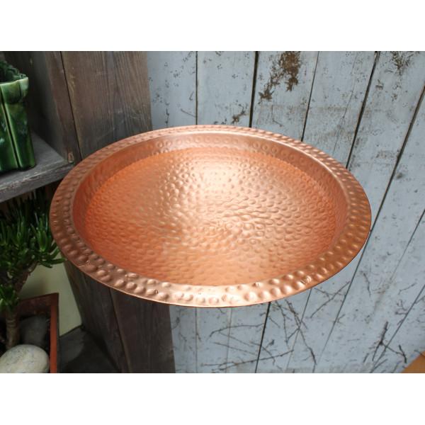 Handmade Hammered Solid Copper Birdbath Bowl - Outdoor Garden Decor for Birds - Perfect for Backyard, Patio, and Wildlife Habitat