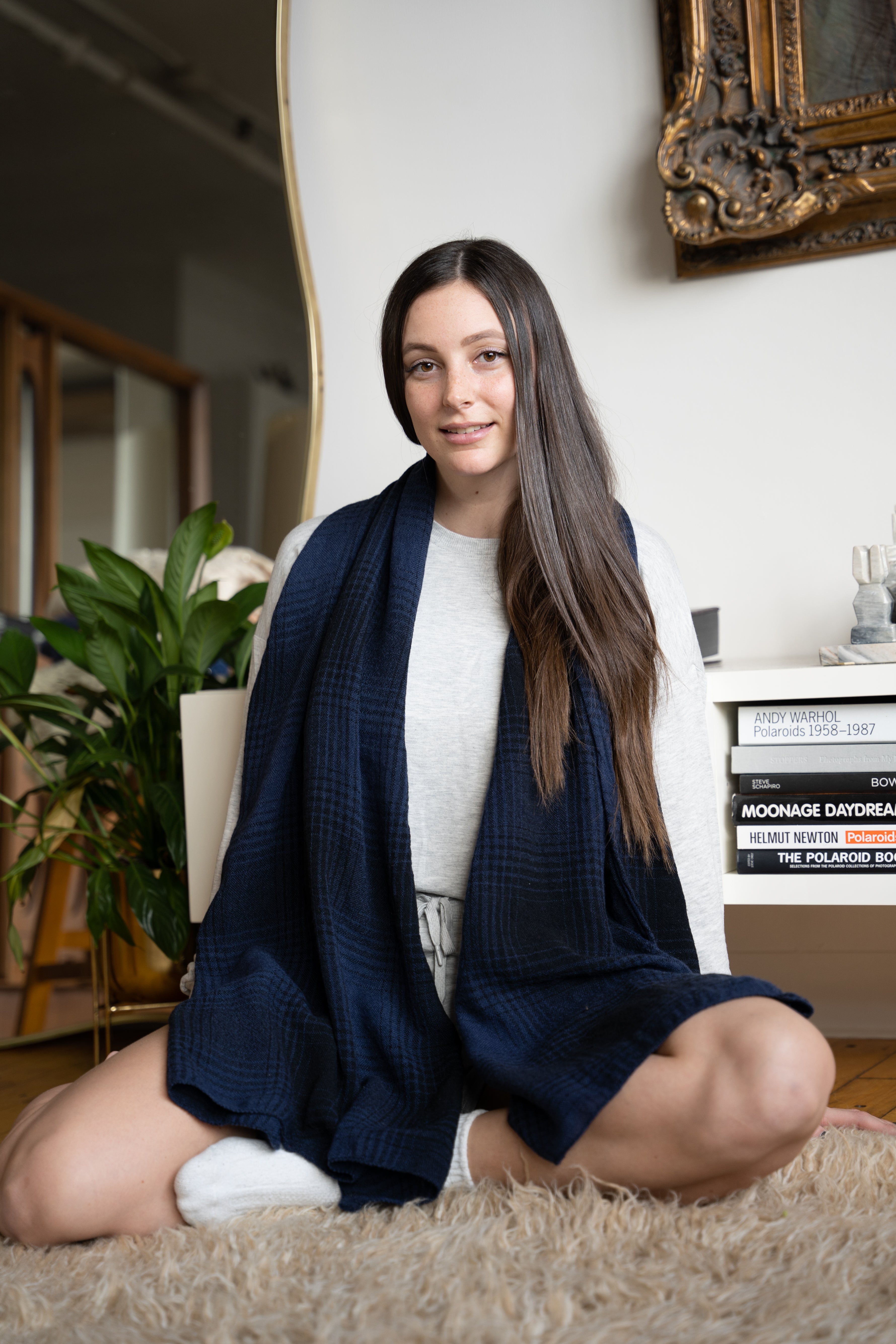 Faded Two-Toned Plaid Scarf for Women - Soft Winter Fashion Accessory - Perfect for Cold Weather, Outdoor Activities and Stylish Layering