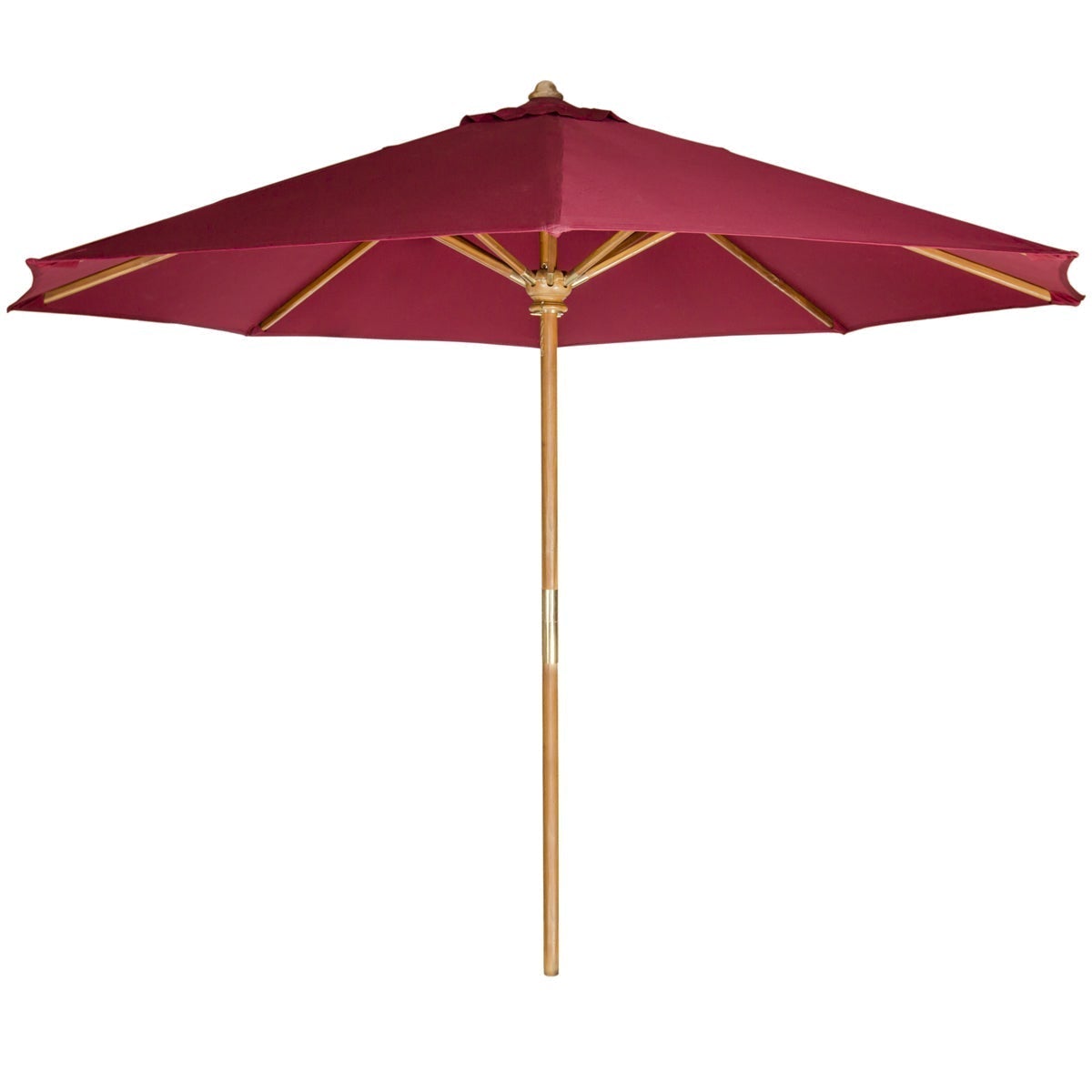 10 ft Teak Market Umbrella - Premium Waterproof Outdoor Patio Umbrella with Cedar Pole - Perfect for Poolside, Beach, Garden & Backyard Relaxation