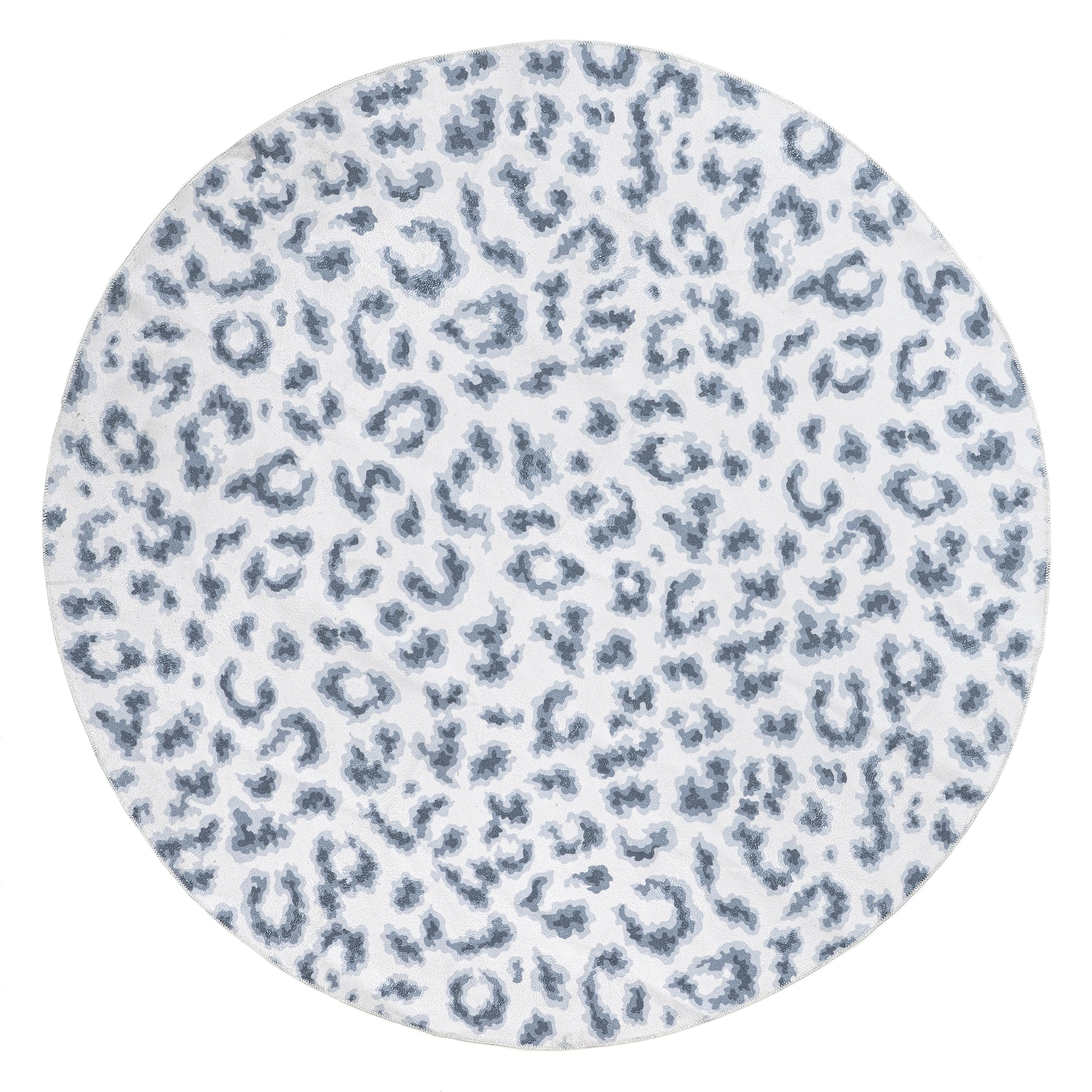 nuLOOM 8' Round Washable Area Rug - Stain Resistant & Non-Slip Backing - Low Profile Design for Living Room, Bedroom, Dining Room - Mason Blue - Perfect for High Traffic Areas & Pet-Friendly Homes