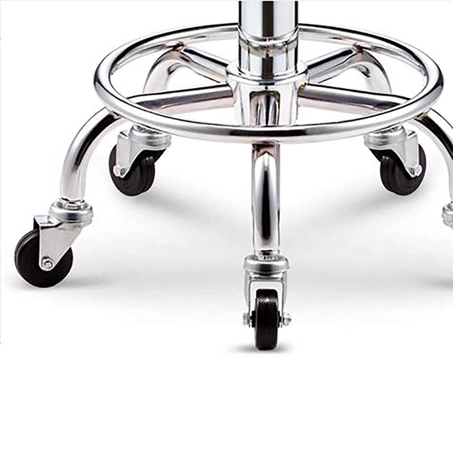 Adjustable Hydraulic Rolling Salon Stool with Backrest & Wheels - Ergonomic Swivel Chair for Tattoo, Massage, Facial Spa, Manicure & Dentist Clinic - Perfect for Beauty Salons, Tattoo Parlors & Medical Offices (Black)