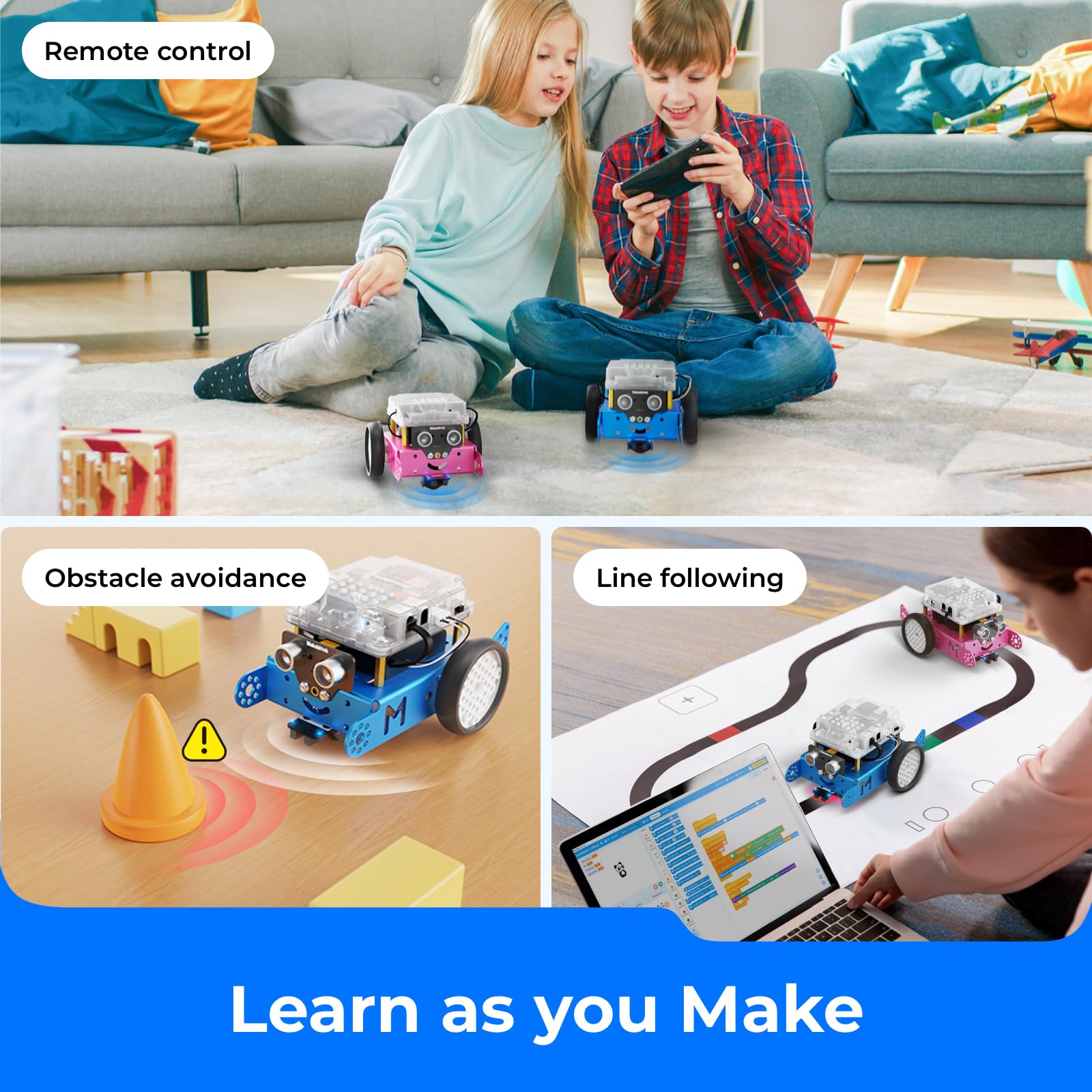Makeblock mBot Robot Kit - STEM Coding Robot for Kids Ages 8-12 | Learn Scratch & Arduino Programming with 4 Educational Projects | Perfect Gift for Boys & Girls | School STEM Projects, Home Learning & Coding Competitions