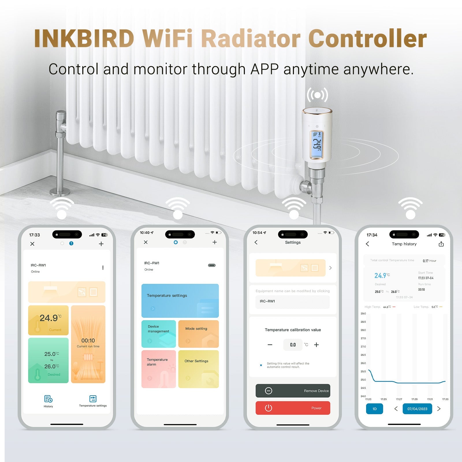 Smart WiFi Radiator Control Valve IRC RW1 - Remote Temperature Control for Home Heating System | Perfect for Smart Homes & Energy Efficiency