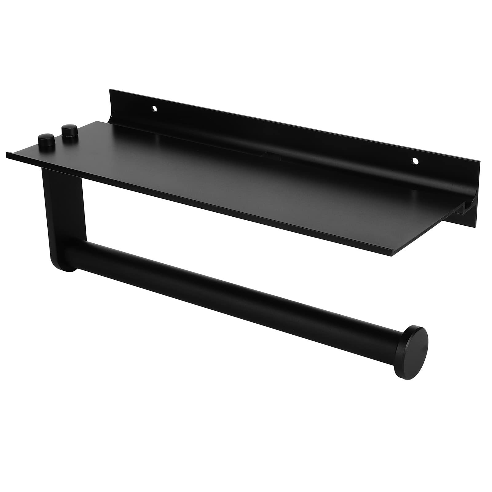 BTIHCEUOT Waterproof Black Toilet Paper Holder with Phone Shelf - Durable Bathroom & Kitchen Organizer for Toilet Paper Storage | Perfect for Small Spaces, RVs & Home Decor