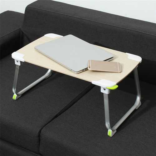 Portable Aluminum Alloy Foldable Laptop Table Stand - Adjustable Tray for Bed, Sofa & Office Use - Lightweight Home Desk for Working, Reading & Eating in Bed