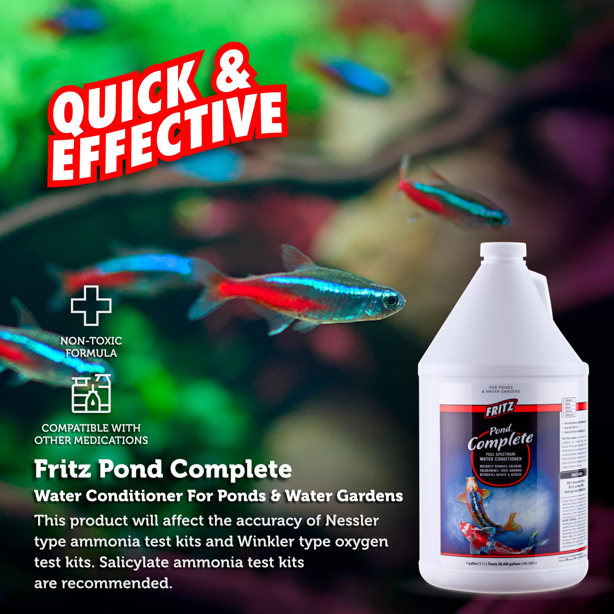 Fritz Aquatics Complete Pond Water Conditioner - 1 Gallon for Healthy Fish & Plants | Perfect for Koi Ponds, Water Gardens & Outdoor Aquariums