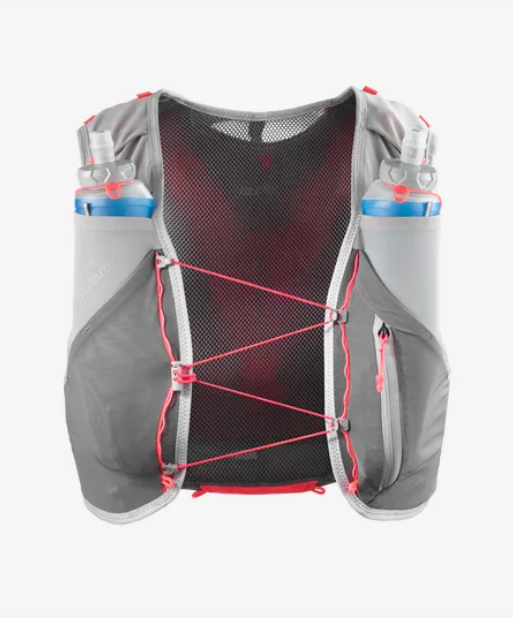 ADV Skin 5 Running Vest - Hydration Pack for Trail Runners (Castelrock/Alloy/Neon Flame) | Lightweight Breathable Design for Long Distance Hiking & Marathon Training