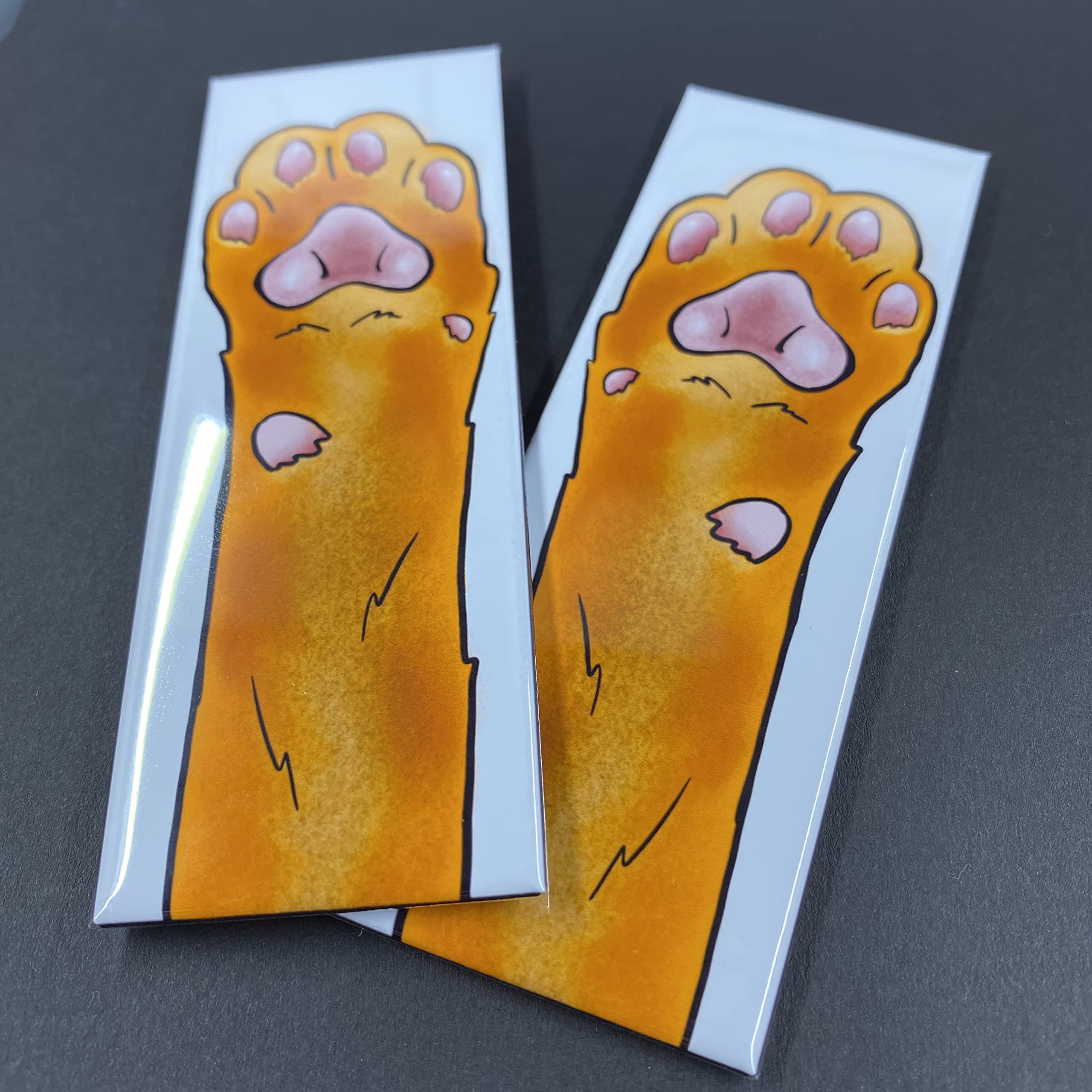 Handmade Orange Cat Paw Magnets Set - Cute Fridge Decor, DIY Kitchen Accessories & Unique Gifts for Cat Lovers (Perfect for Refrigerator, Office, Dorm Room & Home Organization)
