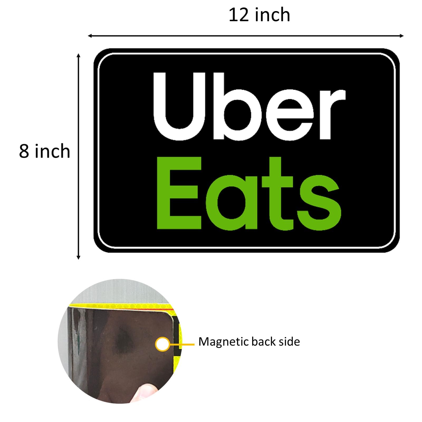 Flex Driver Car Signs - Reflective Delivery Vehicle Magnet for Cars (2-Pack) - Perfect for Uber, Lyft, Amazon Flex & Food Delivery Services