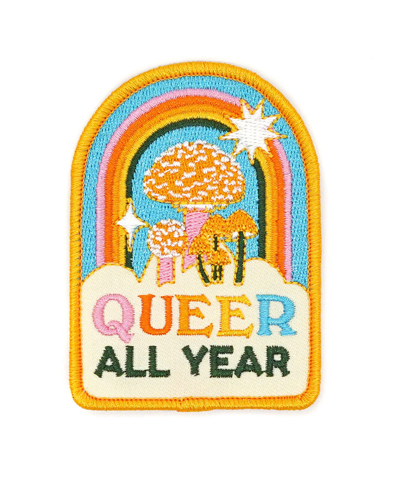 Queer All Year Pride Patch - LGBTQ+ Embroidered Iron-On Badge for Jackets, Bags & Hats - Show Your Support Year-Round