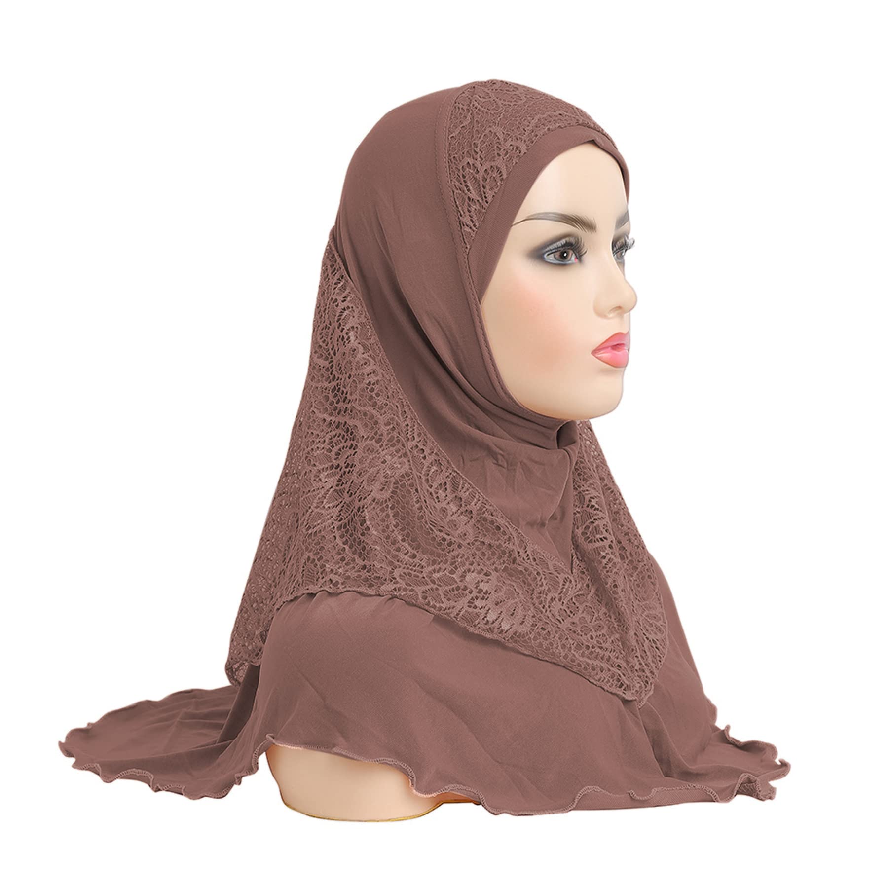 ANKOMINA Women's Muslim Hijab Scarf - Elegant Lace Head Wrap Shawl for Modest Fashion | Perfect for Daily Wear, Prayer, and Special Occasions