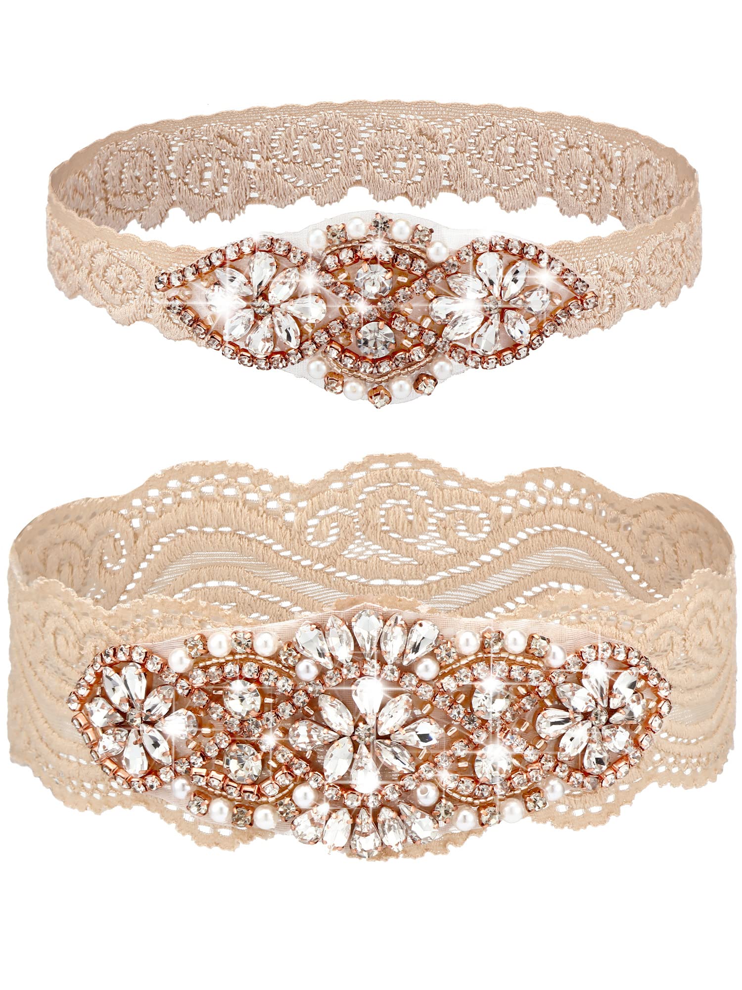 Elegant Wedding Garter Set for Bride - Rhinestone Embellished Thigh Garter | Perfect for Bridal Bouquet Toss, Something Blue Tradition & Romantic Wedding Night