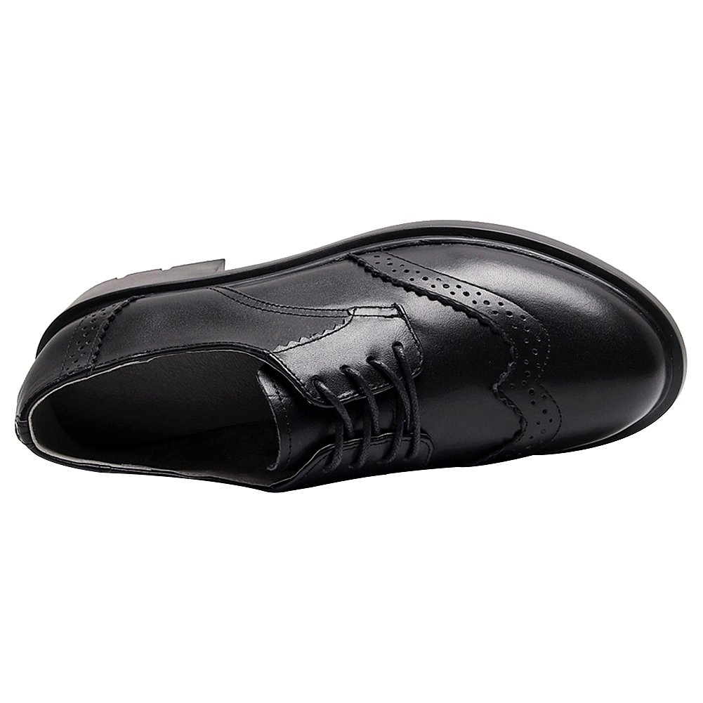 Rismart Women's Oxford Dress Shoes - Genuine Leather Round Toe Lace-Up Brogues for Business & Formal Occasions - Perfect for Office, Interviews & Professional Events