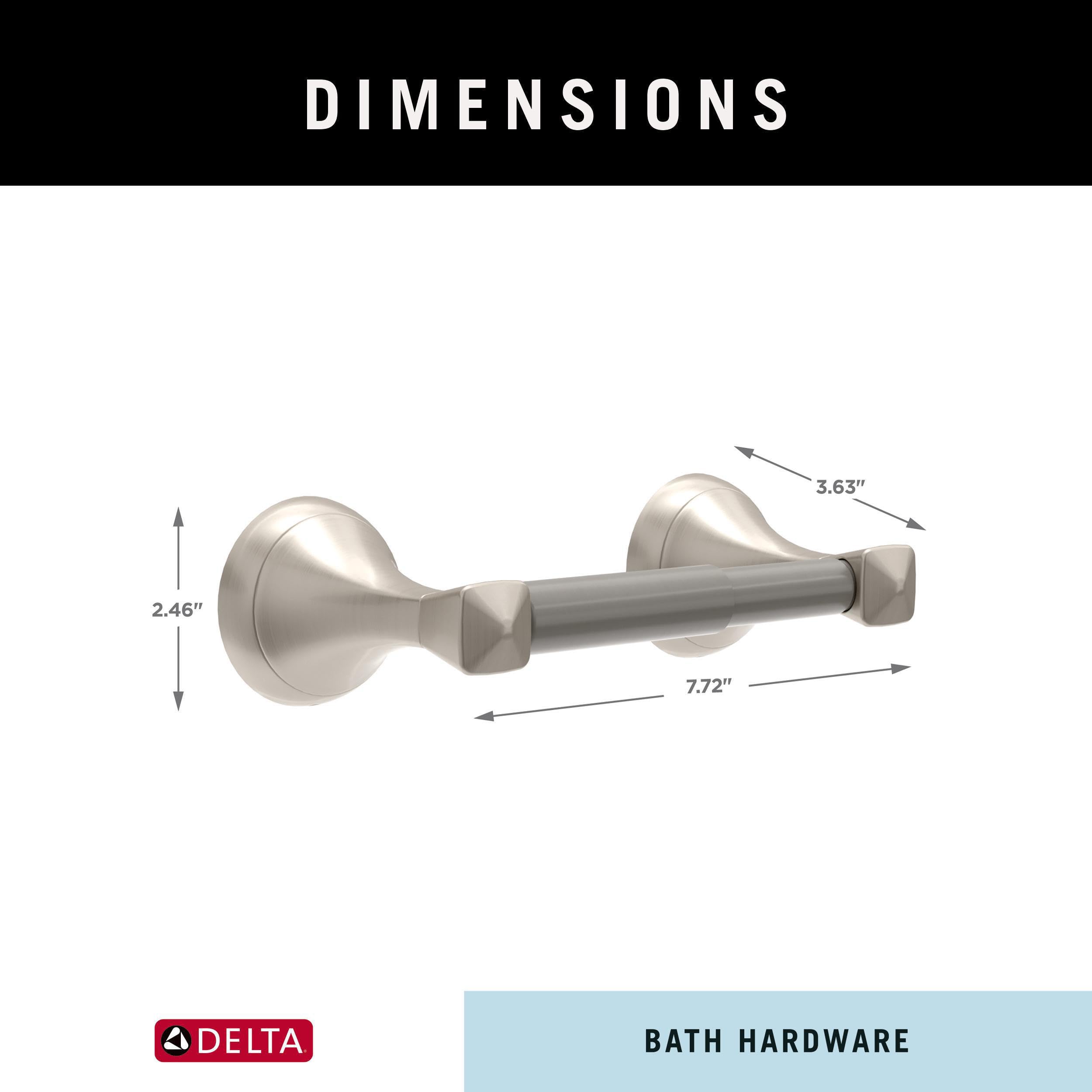 Delta ESA50-DN Brushed Nickel Spring Loaded Toilet Paper Holder with SpotShield Finish - Durable Bathroom Tissue Roll Dispenser for Home, Hotel & Office Use