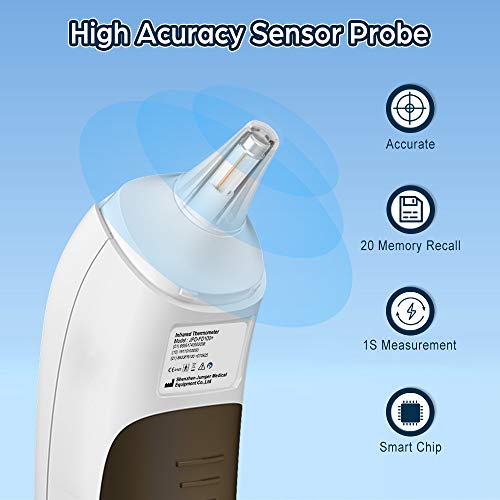 Non-Contact Infrared Thermometer for Adults & Kids - Digital LCD Screen, Fever Alarm, Memory Recall - Perfect for Home, Hospital & Travel Use