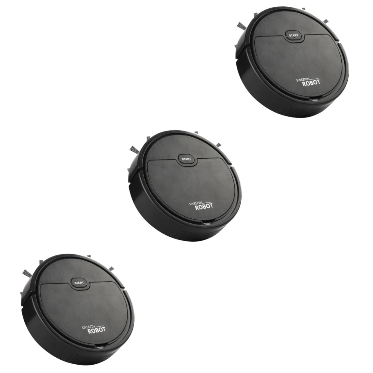 3PCS Smart Robot Vacuum Cleaner - Compact Design for Under Furniture Cleaning, Ideal for Pet Hair, Hardwood Floors & Small Spaces (Home/Office Use)
