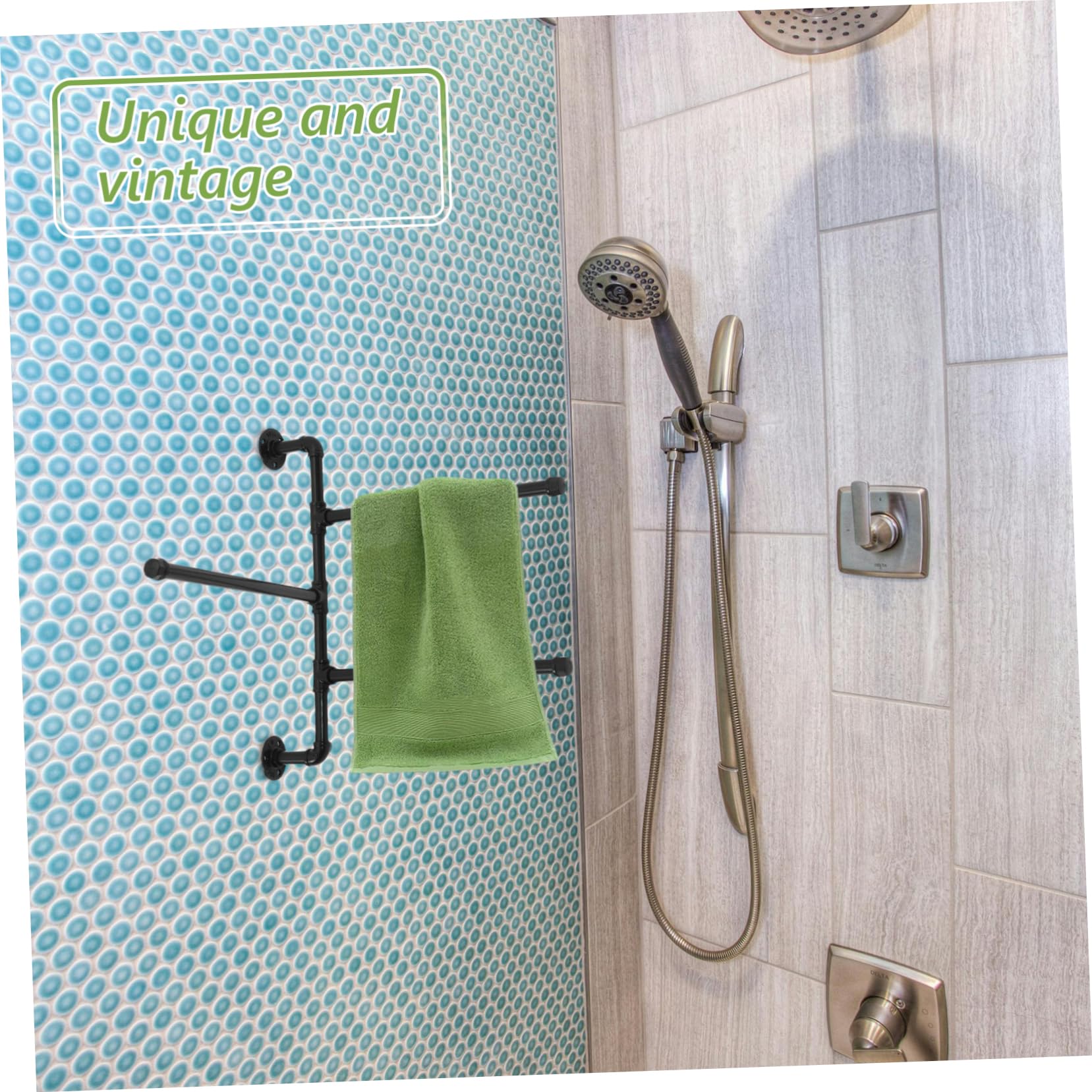 Angoily Rotatable Wall Mount Towel Rack - Swivel Bathroom Towel Holder with Swing Out Design for Hanging Towels & Robes - Perfect for Small Bathrooms, Kitchens & Laundry Rooms
