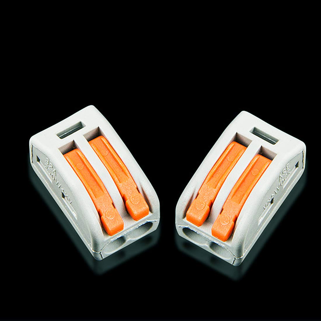 2 Port 50PCS Lever Wire Nut Connectors - Compact Electrical Wire Connectors for Secure Wiring Connections | Ideal for Home Electrical Projects, DIY Wiring, and Professional Electricians