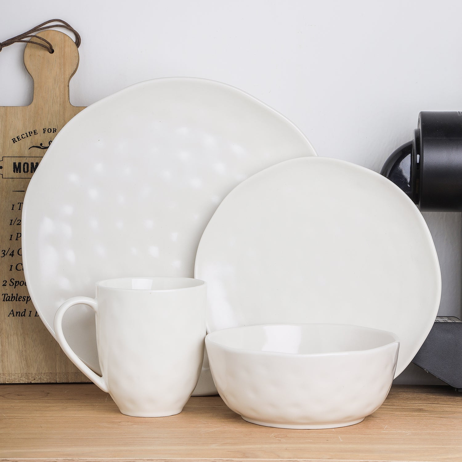 Premium Ivy Porcelain Dinnerware Set - Elegant White 12-Piece Dinner Set for Formal Dining, Wedding Registry & Special Occasions