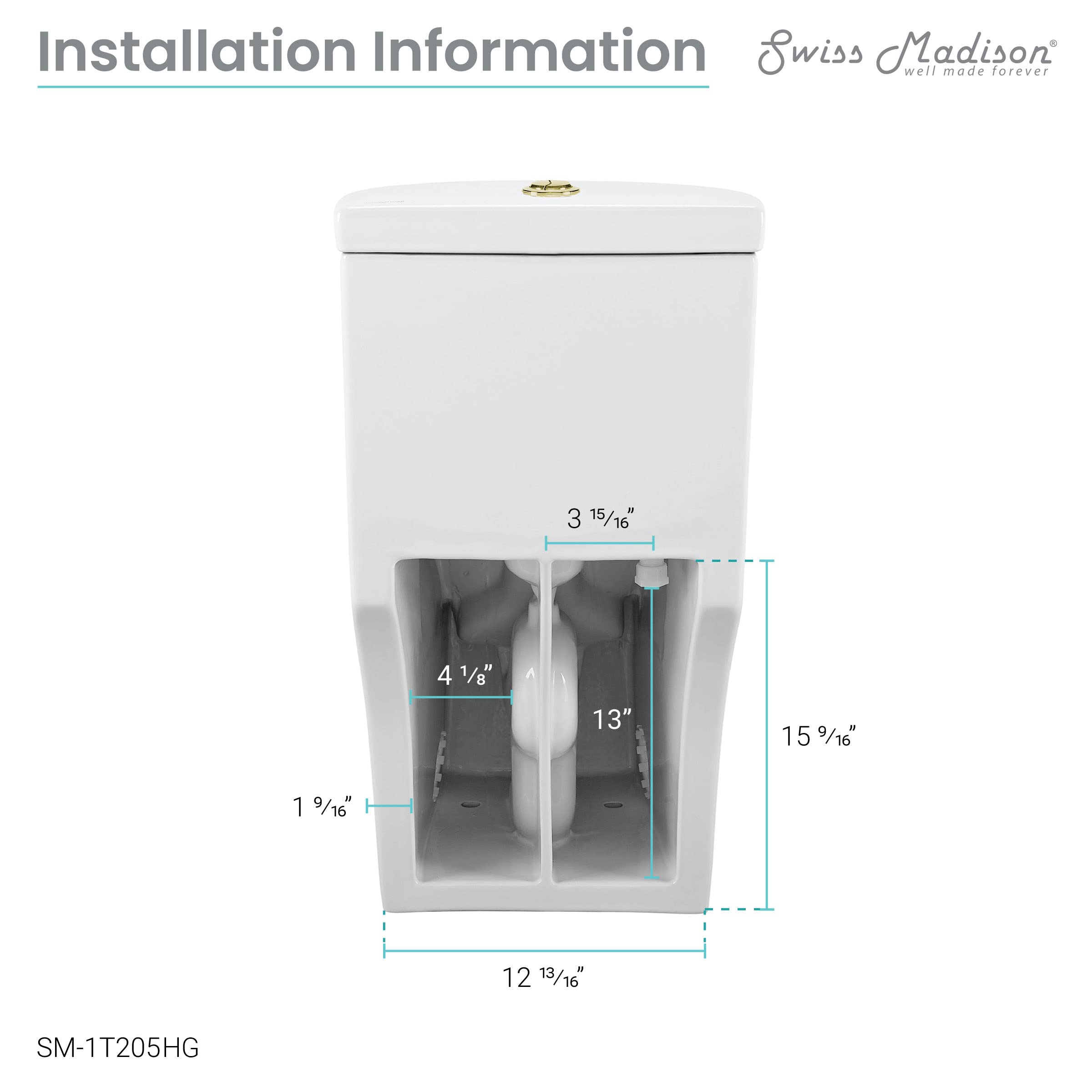 Premium One Piece Elongated Toilet with Dual Flush Technology - 1.1/1.6 GPF, Brushed Gold Hardware - Perfect for Modern Bathrooms & Luxury Homes
