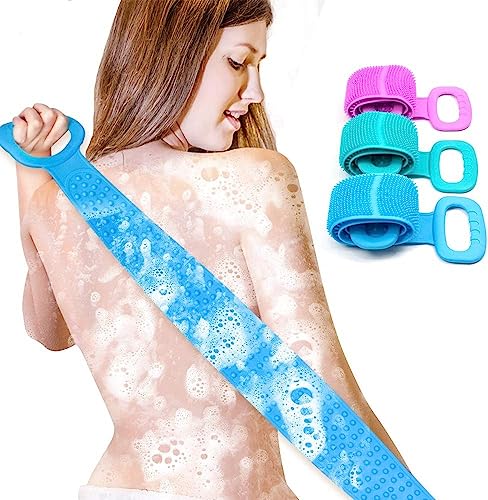 Exfoliating Bath Brush with Long Handle - Back Scrubber & Body Washer for Men & Women - Perfect for Shower, Spa, and Deep Cleansing Skin Care Routine