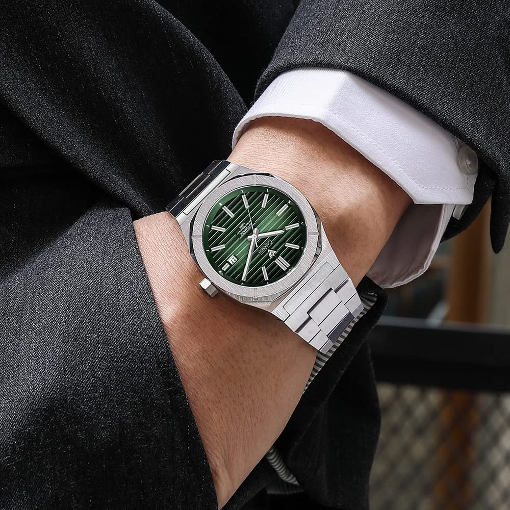 CADISEN Men's Automatic Watch with NH35 Movement - Sapphire Crystal Glass, Waterproof, Casual & Business Dress Watch for Men - Perfect for Office, Formal Events & Everyday Wear