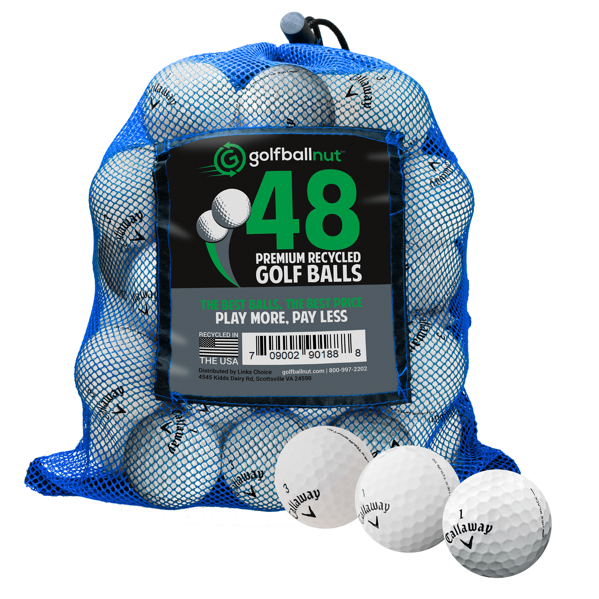 Premium Used Callaway Tour Mix Golf Balls - 12/24/36 Pack Bulk Practice Balls with Durable Mesh Bag | High Performance for Driving Range, Backyard Practice & Golf Course Training