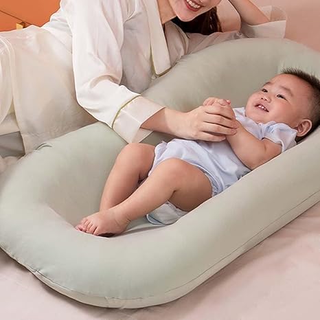 Organic Cotton Baby Lounger for Newborns 0-12 Months - Breathable, Soft & Safe Infant Nest - Perfect for Napping, Playtime & Travel (Pink)