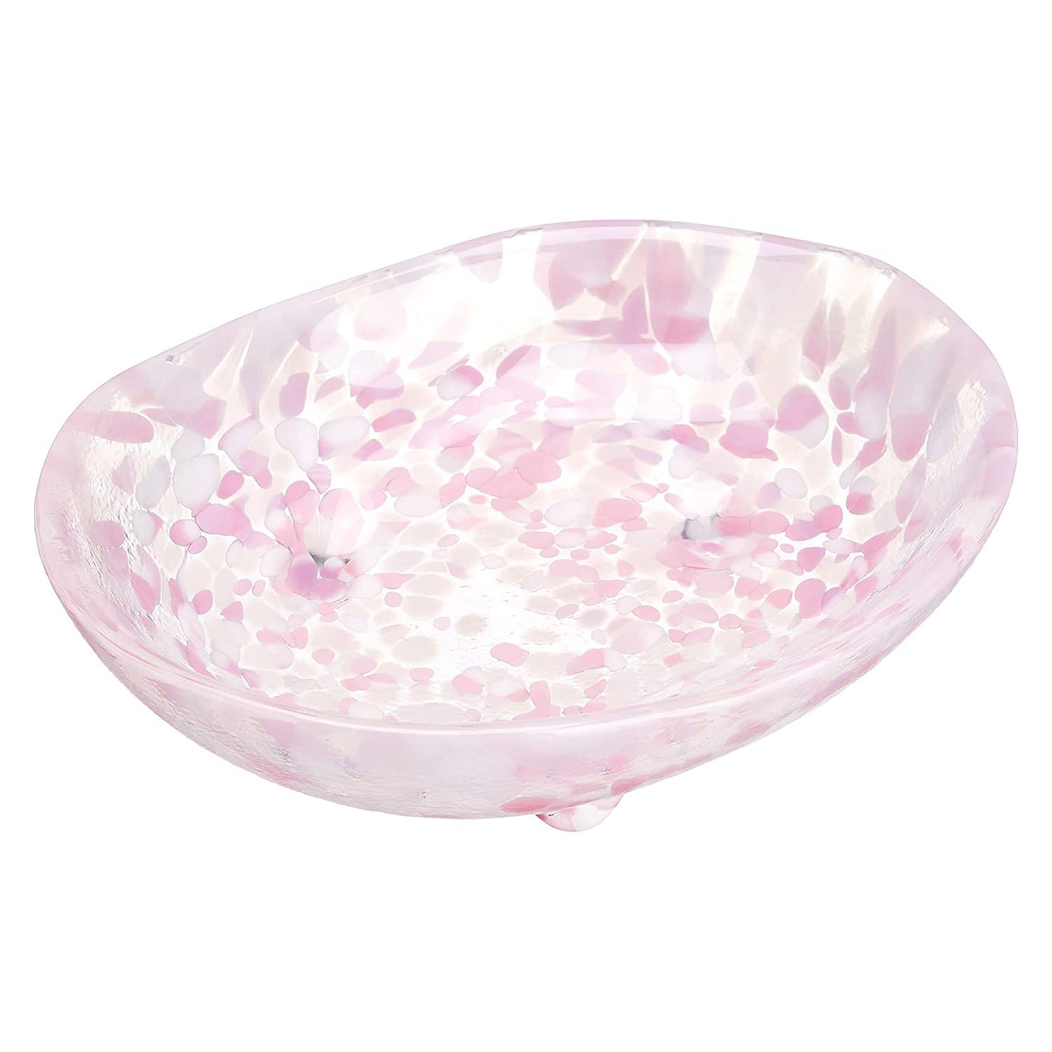 Aderia Tsugaru Vidro Soda Lime Glass Sakura Small Bowl - Japanese Cherry Blossom Design Dessert Bowl for Ice Cream, Fruits & Snacks - Perfect for Home Dining & Gift Giving