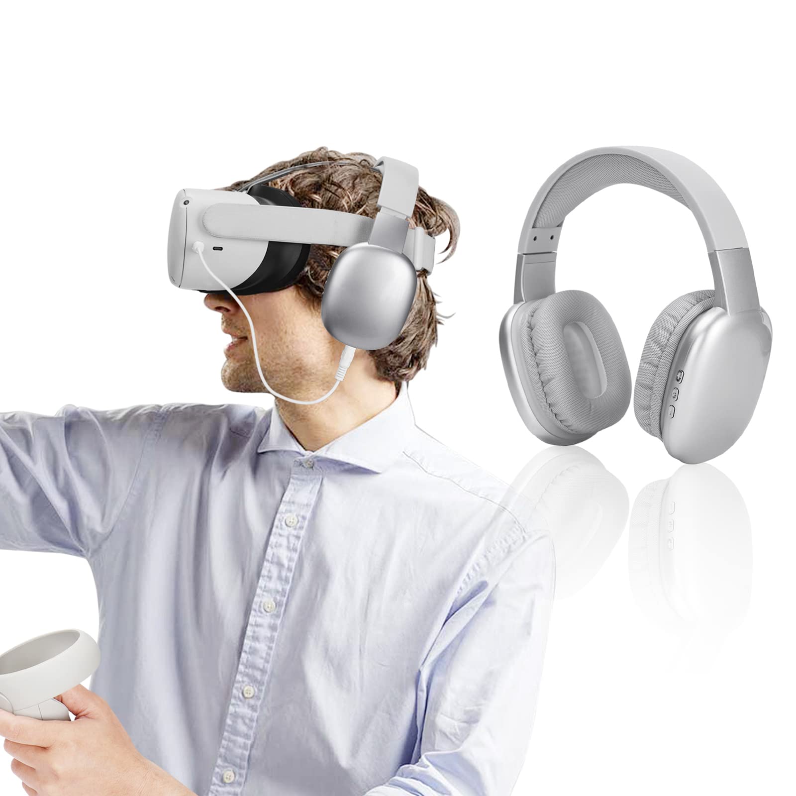 TKAIE VR Gaming Headphones for Meta Quest 2 - Immersive 3D Sound with Custom Cable Length & Optimized Audio Drivers | Perfect for Beat Saber, Half-Life Alyx & VR Gaming Accessories